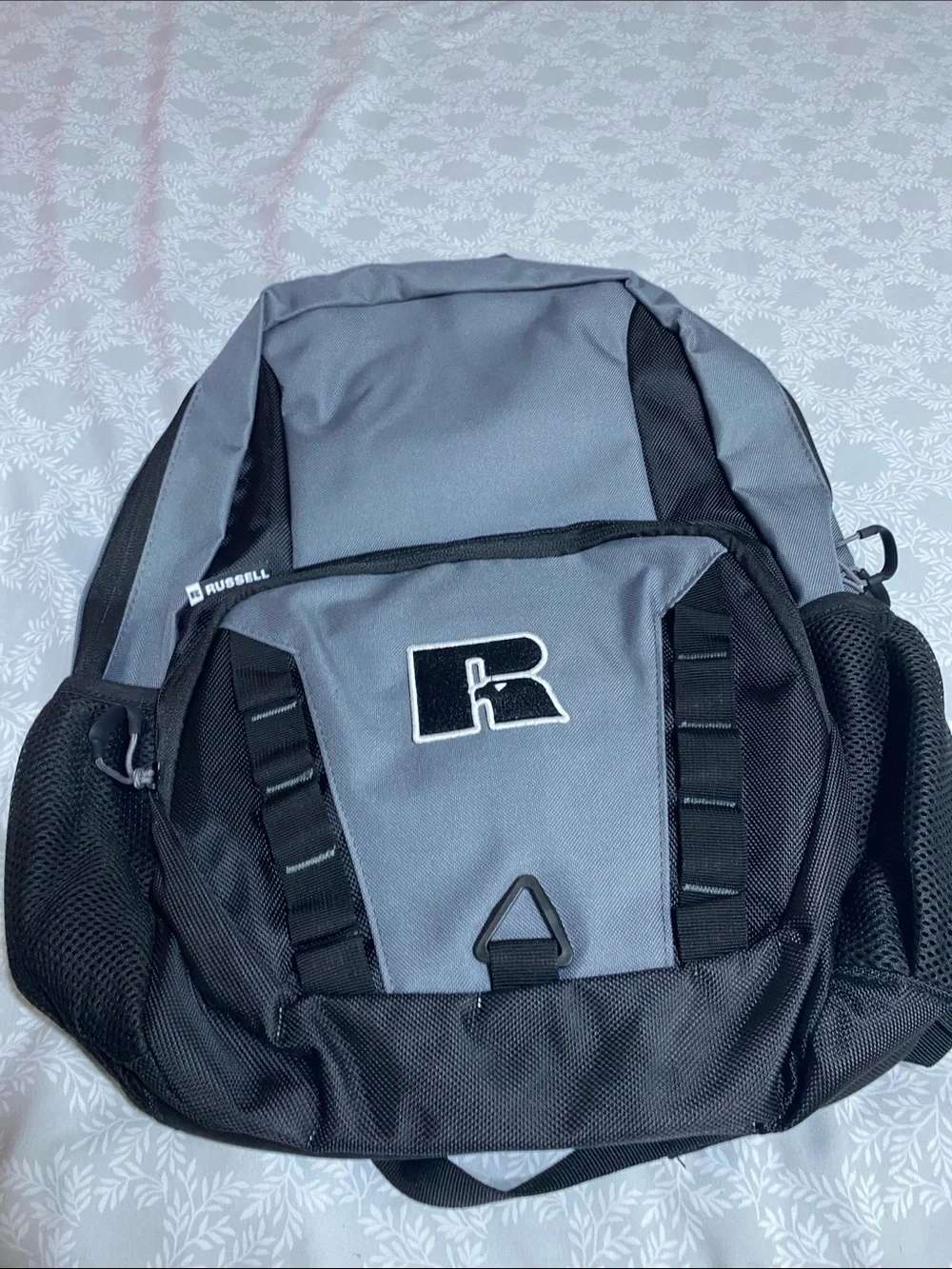 Russell Athletic Grey and Black Men's Backpack with Front Utility Pocket